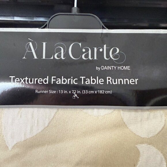 A La Carte By Dainty Home Textured Fabric Table Runner 13" X 72" Polyester Cream - Picture 4 of 12